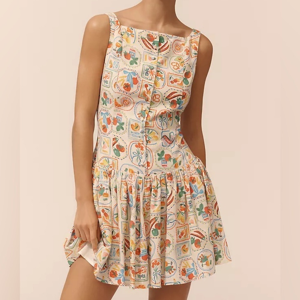 En Saison Nayeli Sleeveless Button Down Linen Blend Low Back Mini Dress Small - Picture 12 of 12
